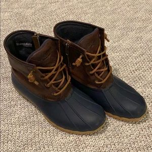 Sperry duck boots brown/navy size 6
